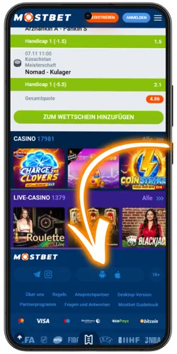 Hauptseite der Plattform mit Download-Bereich