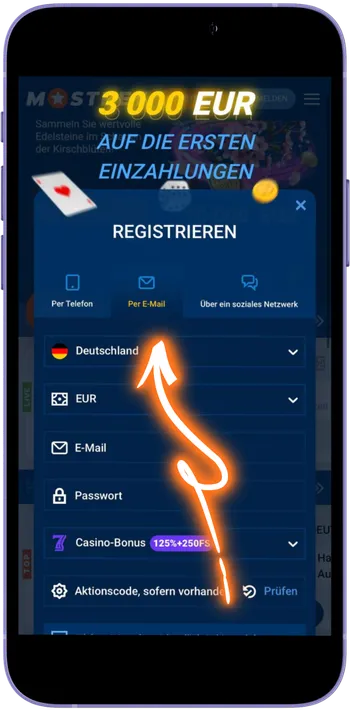 Mostbet Registrieren-Button