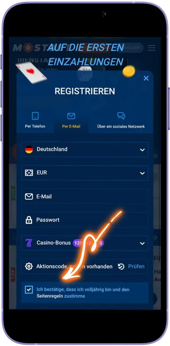 Mostbet Volljährigkeit bestätigen